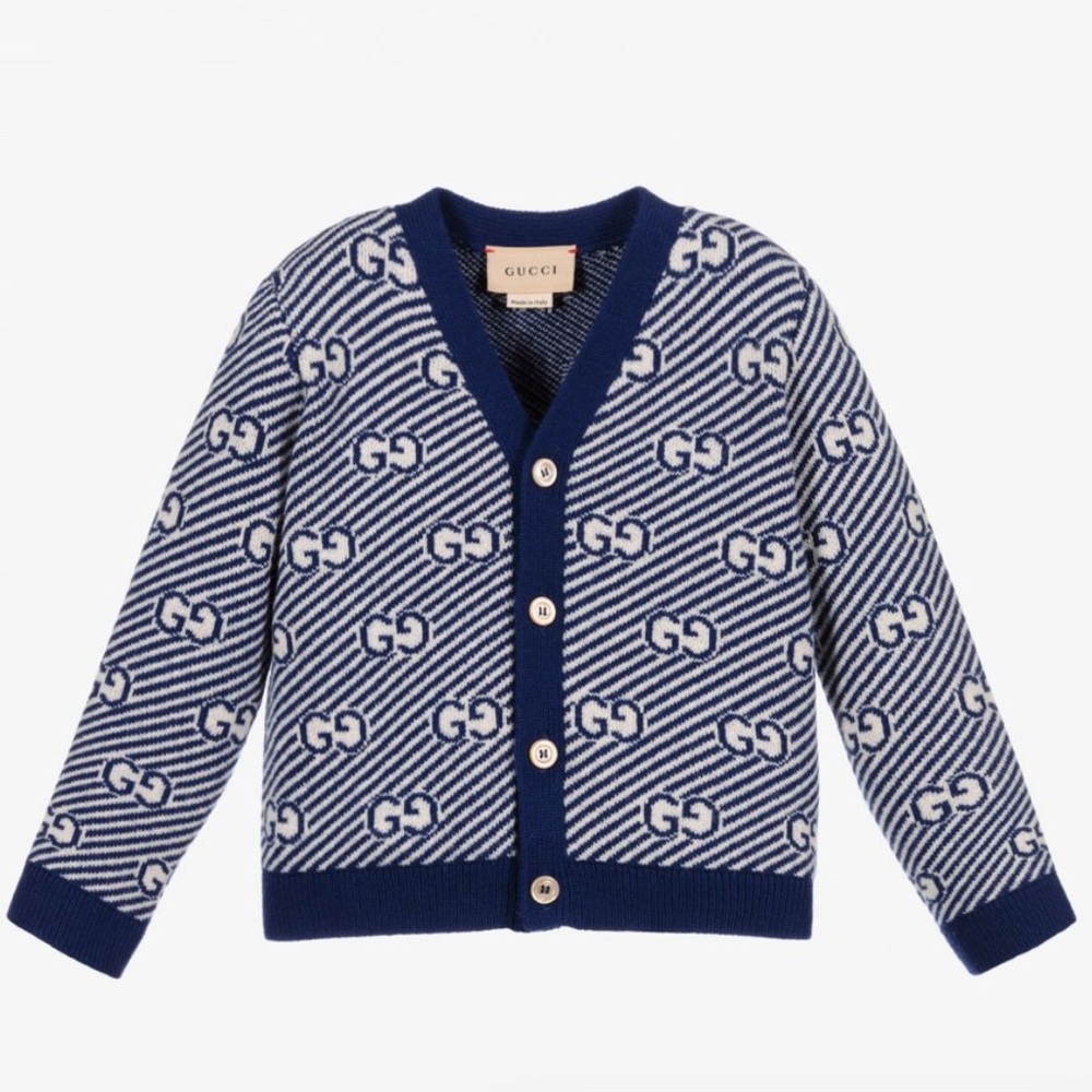 Gucci toddle Blue logo cardigan 2-3t SOLD OUT